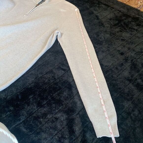 Nordstrom Mens Shop XXL Tall Cream Quarter Zip Ribbed Sweater - Picture 8 of 10